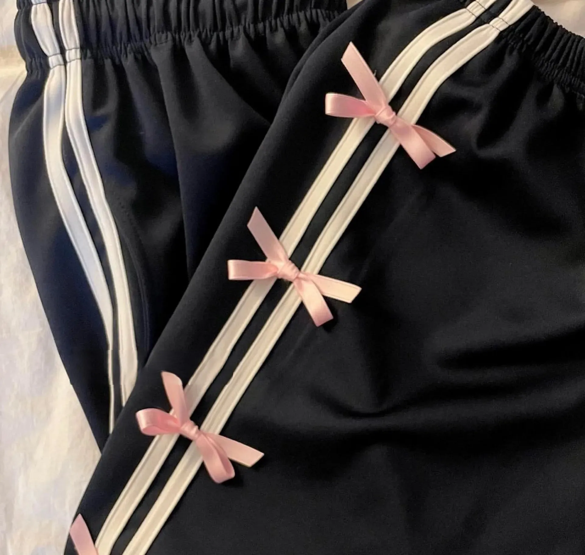 Y2K Blokette Coquette Aesthetic Clothes Cargo Joggers for Women with Bows